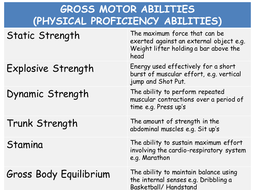 AS PE - Gross Motor and Psychomotor abilities | Teaching Resources