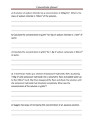 Calculating concentration of solutions in g/dm3 | Teaching Resources