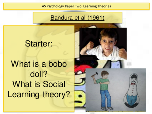 Bandura et al - bobo doll. Social Learning Theory. Psychology. SLT ...