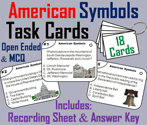 American Symbols Task Cards