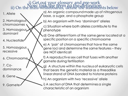 AQA A-level Biology (2016 spec). Section 7 Topic 17: Inherited changes 1 Studying inheritance