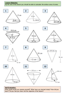Geometry: Surface Area 3 - Surface Area of Cones (+ resources) - New