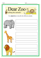 Dear Zoo Literacy Worksheets - Year One | Teaching Resources