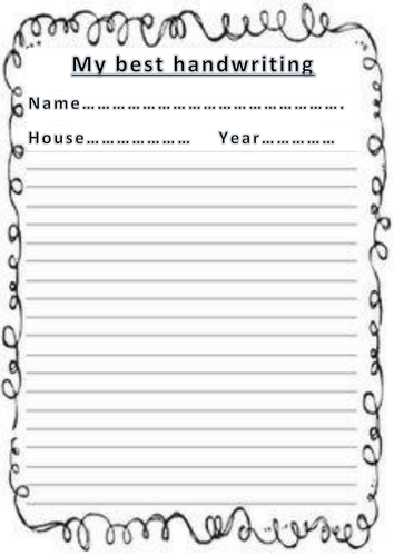 Best Handwriting | Teaching Resources