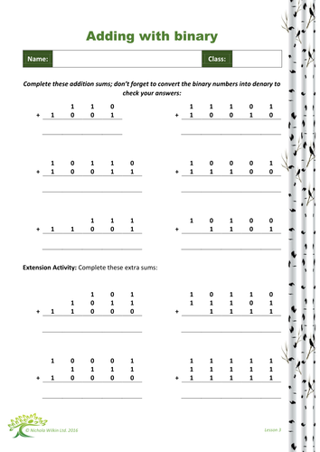 Binary Worksheets | Teaching Resources