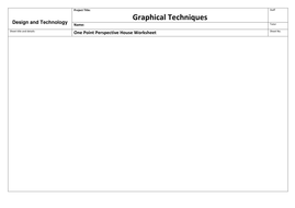 One Point Perspective House Worksheets | Teaching Resources