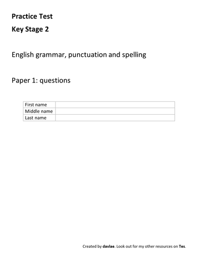 practice-spag-paper-1-teaching-resources