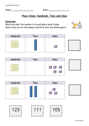 Place Value: Hundreds Tens Ones/Units, Teacher Notes, digit cards ...