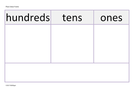 place value hundreds tens onesunits teacher notes