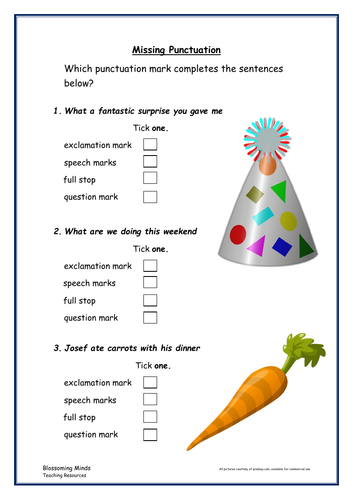 Year 2 Spag Missing Punctuation Teaching Resources