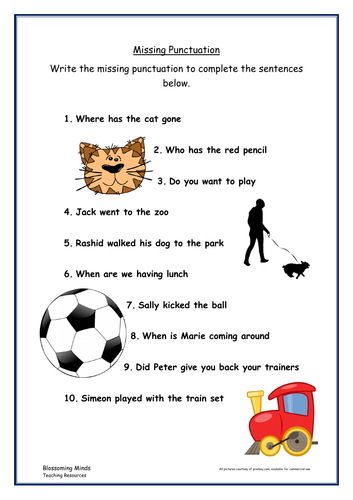 year 2 spag missing punctuation teaching resources