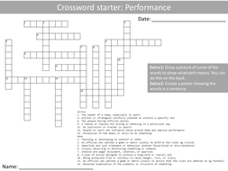 10 Crosswords PE Physical Education Keyword Starters Crossword Homework ...