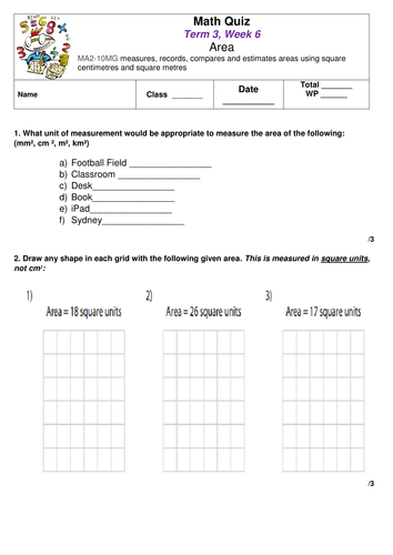 Math: Area & Perimeter