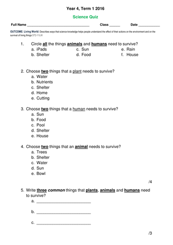 Life Cycles Quiz