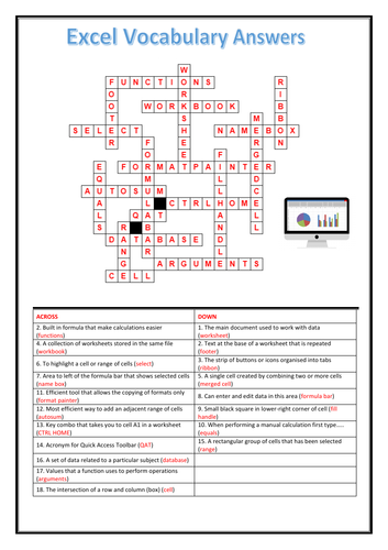 Microsoft Excel for Beginners Workbook and Tasks Teaching Resources