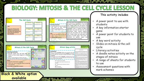 AQA GCSE Biology (Science) Mitosis & the Cell Cycle Lesson & Activities ...