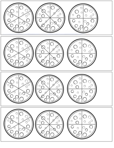 pizza fractions worksheet