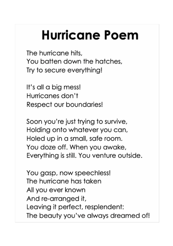descriptive essay on hurricane