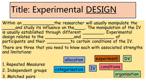 Experimental Design | Teaching Resources