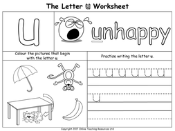 the letter u teaching resources