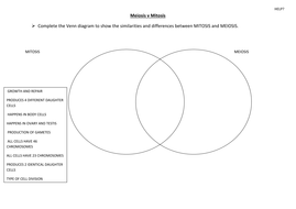 Venn diagram- compare mitosis and meiosis | Teaching Resources