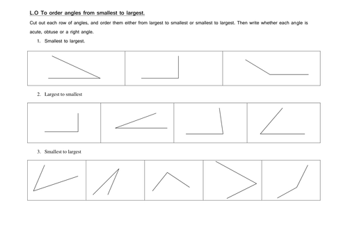 Ordering angles worksheet KS2 | Teaching Resources