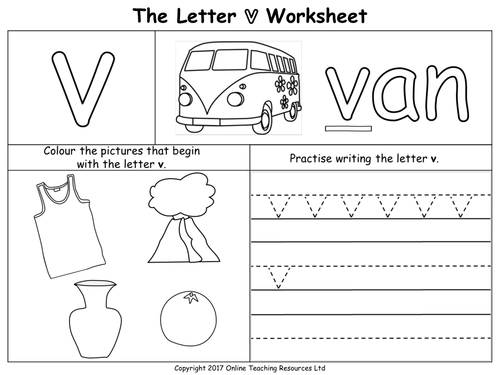 Letter V Worksheets Pdf