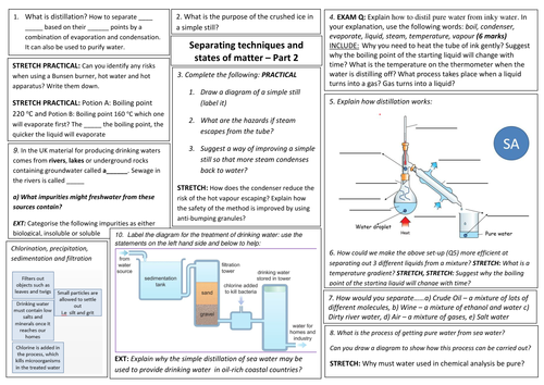 Edexcel 9 1 Cc1 And Cc2 Revision Mat Sheet For Separating Techniques 9641