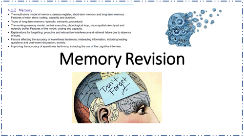 MEMORY Revision Powerpoint AQA Psychology | Teaching Resources
