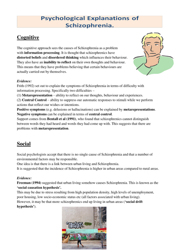 Schizophrenia Handouts - Explanations and Treatments | Teaching Resources