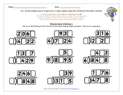 y5 y6 written formal short division differentiated