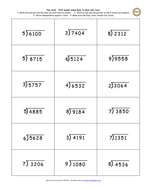 ks2 y5 y6 written formal short division differentiated worksheets and