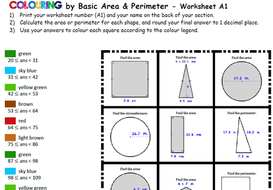 Colouring by Area and Perimeter, Apple Tree (4 Versions, 20-Sheet