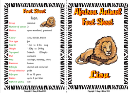 African Animals Fact Sheets | Teaching Resources