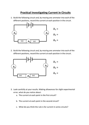 GCSE Electricity, Investigating current and voltage practical