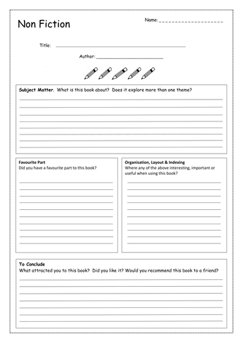 non fiction book review template ks2