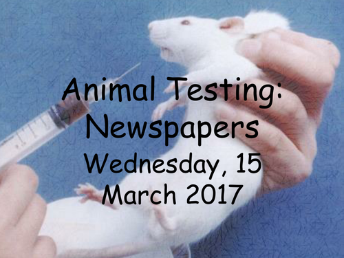 Animal Testing: Newspapers Articles. Investigating persuasive features and  the format of an article. | Teaching Resources