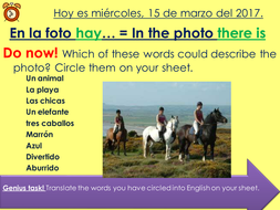KS3/4 Spanish - Describe la foto / Describe the photo | Teaching Resources
