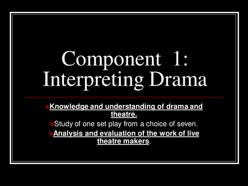 AQA A Level Theatre Studies: Introduction to Live Theatre Evaluation ...