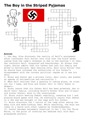 The Boy in the Striped Pyjamas Crossword