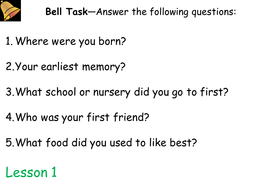 My Autobiography Ks3 Writing Task Teaching Resources