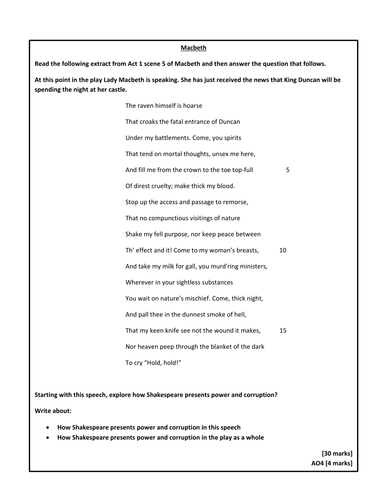 GCSE Literature Paper 1 Mock | Teaching Resources