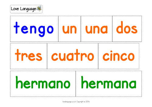 Family in Spanish - sentence builders