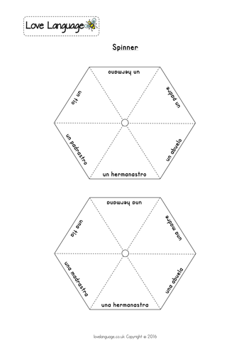 Family in Spanish - spinners
