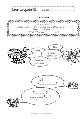 Family in Spanish - worksheets