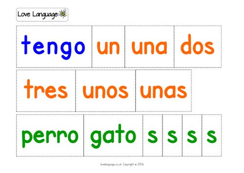 Pets in Spanish - sentence builders