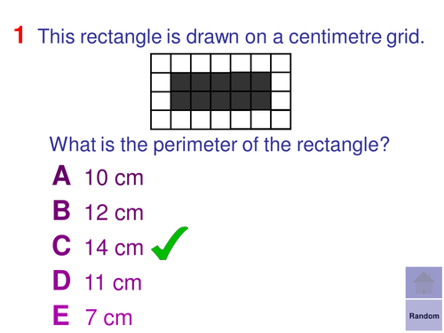 Multiple Choice Starters - Area and Perimeter