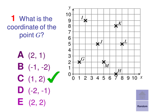 Multiple Choice Starters - Coordinates