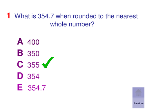 Multiple Choice Starters - Rounding Decimals