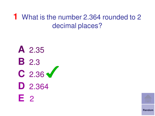 Multiple Choice Starters - Real life calculations with Decimals